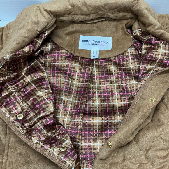 LARGE  Barn Jacket Faux Suede Quilted W/Lining-TOFFEE Isaac Mizrahi Live!❤️OFFER - Picture 2 of 13